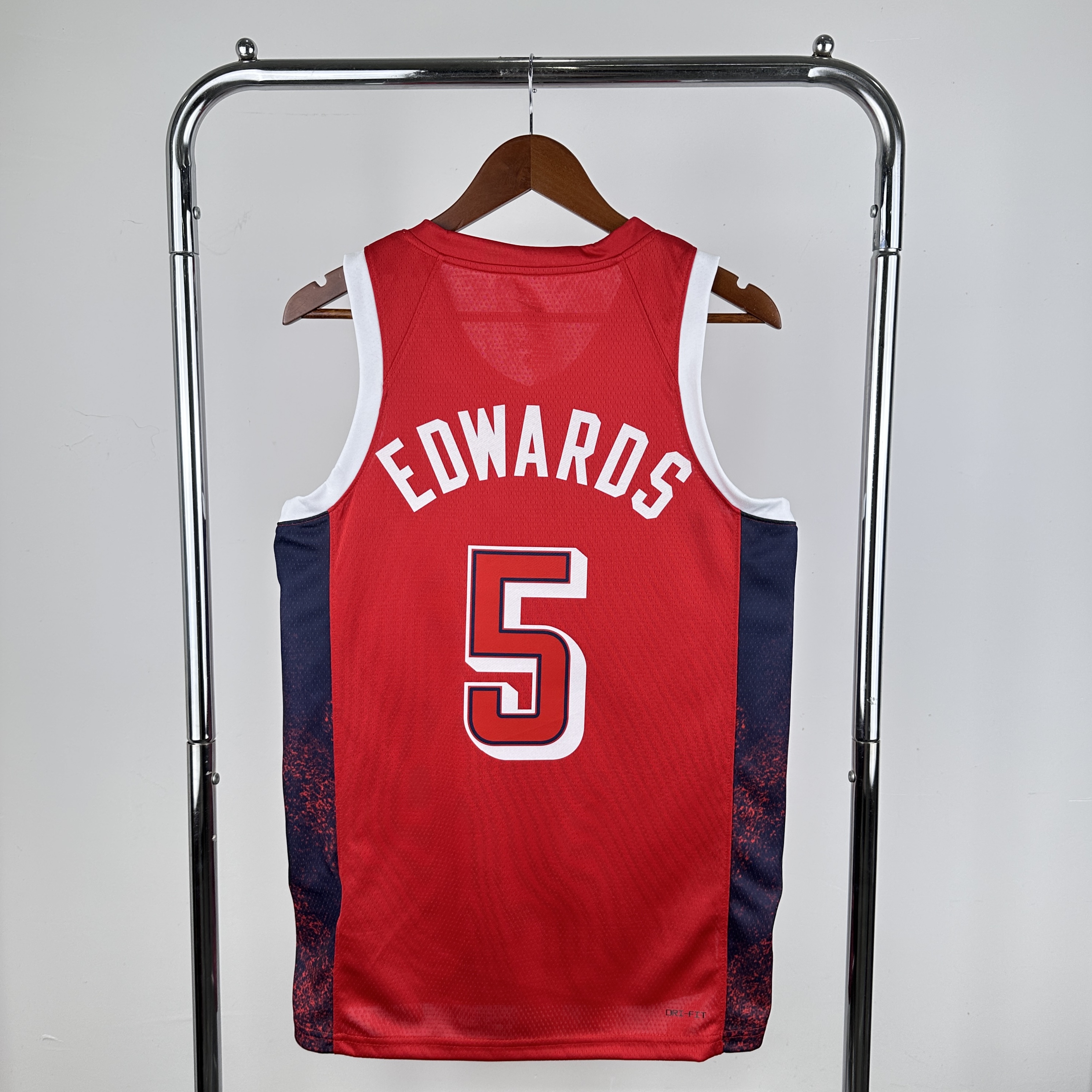 2024 Olympic USA 5 Edwards Red Nike NBA Jersey